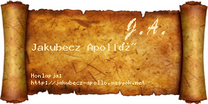 Jakubecz Apolló névjegykártya